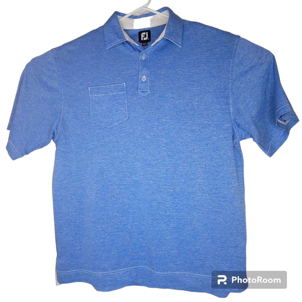 FJ Footjoy Elgin Country Club Emdroidered Golf Polo Blue Size Large
